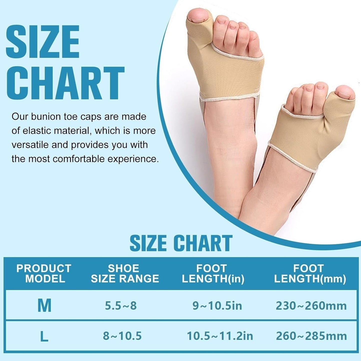 Bunion Corrector Sleeve for Women & Men - Big Toe Spacers with Foot Bunion Pads,Hallux Valgus Support & Discomfort Relief - Flexible Breathable Bunions Sleeve Socks for Day and Night Use (M)