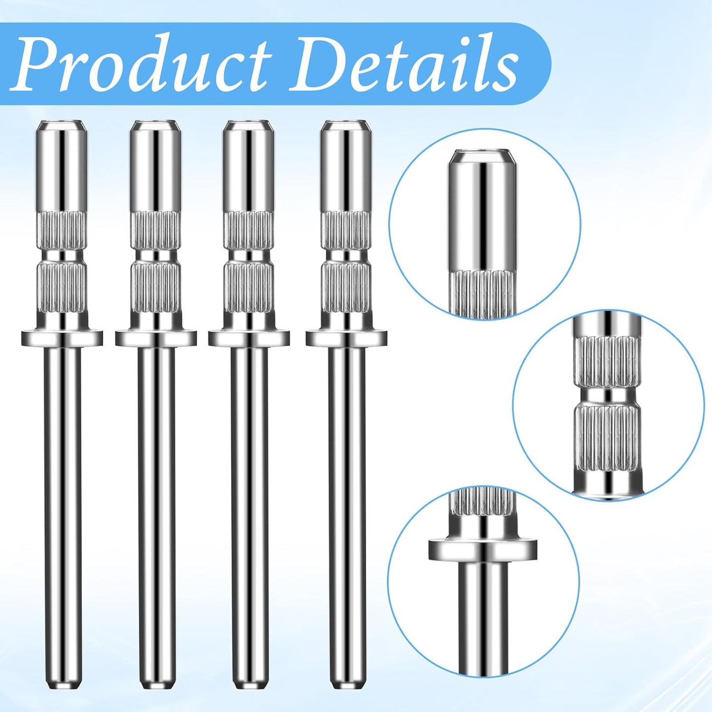 6 Pcs Mandrel Bits for Small Sanding Bands, 3 mm Small Mandrel Nail Bit Sanding Bits for Nails Drill Sandings Band Nails Drills Bit for Electric File Sanders Manicure Pedicures Tool Home Salon