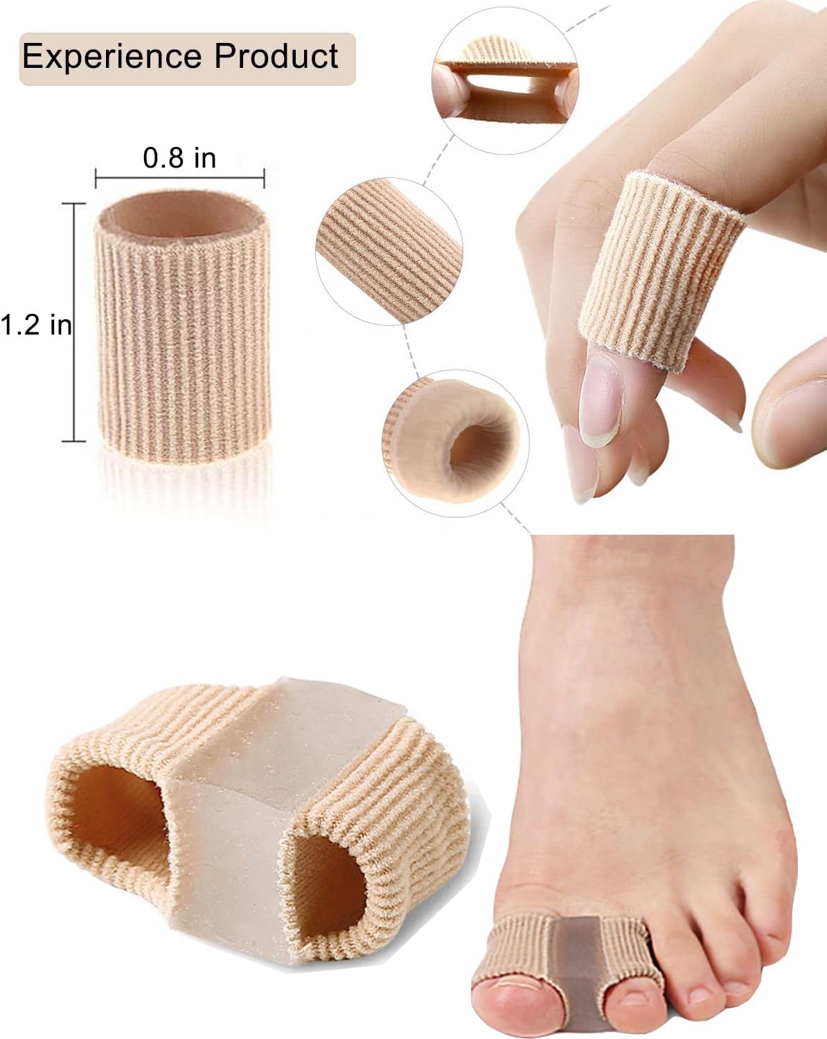 Bunion Toe Separators for Overlapping Toes Women Men, Gel Toe Spacers Bunion Corrector with 2 Loops for feet (4PC)
