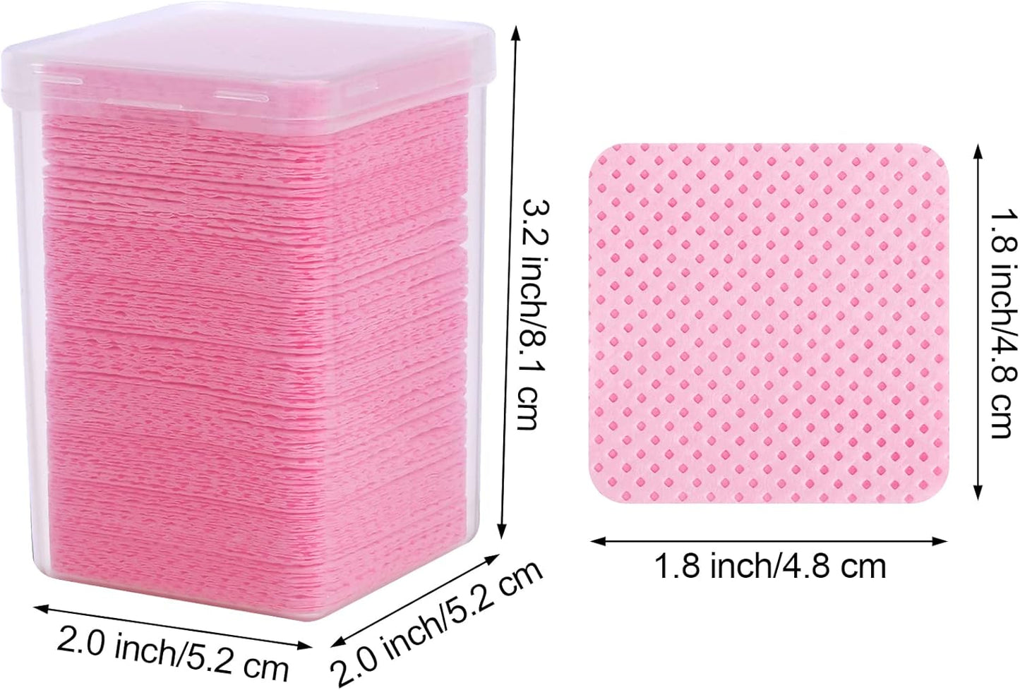200 Pieces Nail Cotton Pads,1 Pull-Down Pump Dispenser Bottle, Super Absorbent Soft Non-Woven Eyelash Glue Wipes, Nail Polish dehumidifier for Eyelash Extension Products and Nail Oil Bottle (Pink)