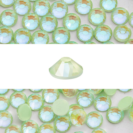 Novani 576 Pieces Flatback Rhinestones Glass Round Gems F-Lt.Green Crystals for Nail Art DIY Crafts Clothes Shoes,SS30,6.4-6.6mm