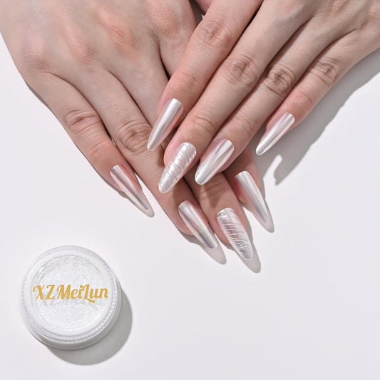 Chameleon Chrome Nail Powder, Big-Capacity0.8g Aurora Silver Turns Yellow Mermaid Aurora Powder Pigment Pearlescent Nail Art Glitter Decoration, Can mixed With Builder Gel Nail Polish For Use