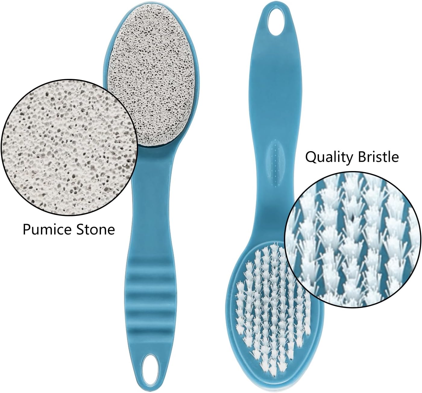 Foot Callus Remover, Double-Sided Pumice Stone Brush for Feet (Blue, 2 Pack)