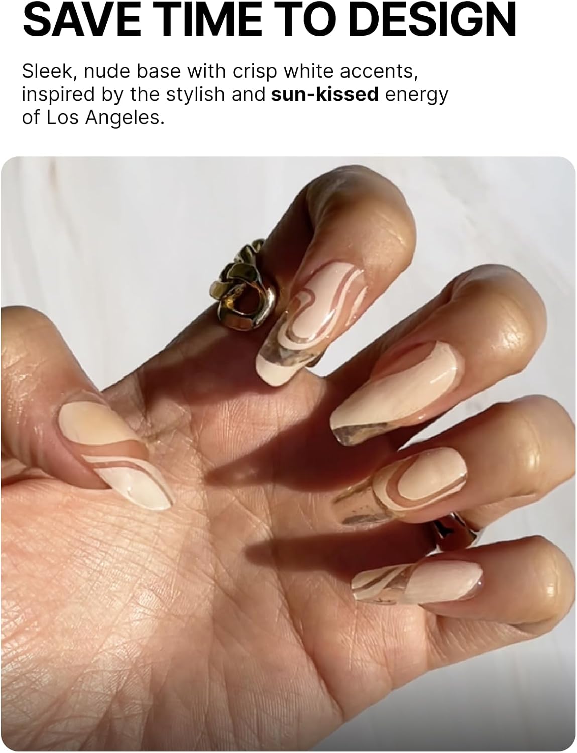 UUUUUU Semi Cured Gel Nail Strips | Salon-Quality | UV Free Gel Nail Wraps for Women | Easy Peel&Stick | Long-Lasting up to 14 Days | 28 Strips Set+File & Wipes | Gift-Ready(UGN109 Glossy & Nudy)