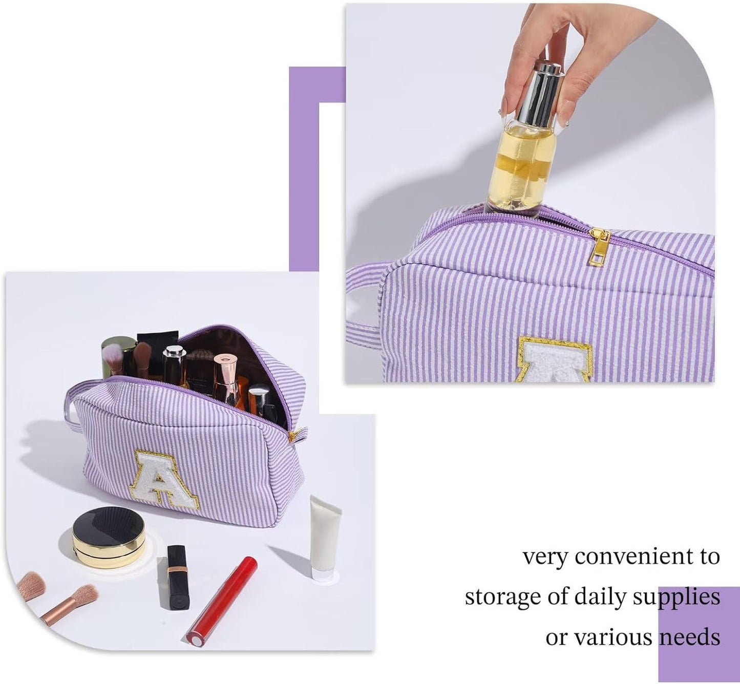 YOOLIFE Gifts for Teens Girls - Teen Girl Gifts, Gifts for Teen Girl, 10 11 12 13 Year Old Girl Gifts, Teenage Girl Gifts, Personalized Birthday Gifts for Girl, Monogram Initial Makeup Bag for Teens M