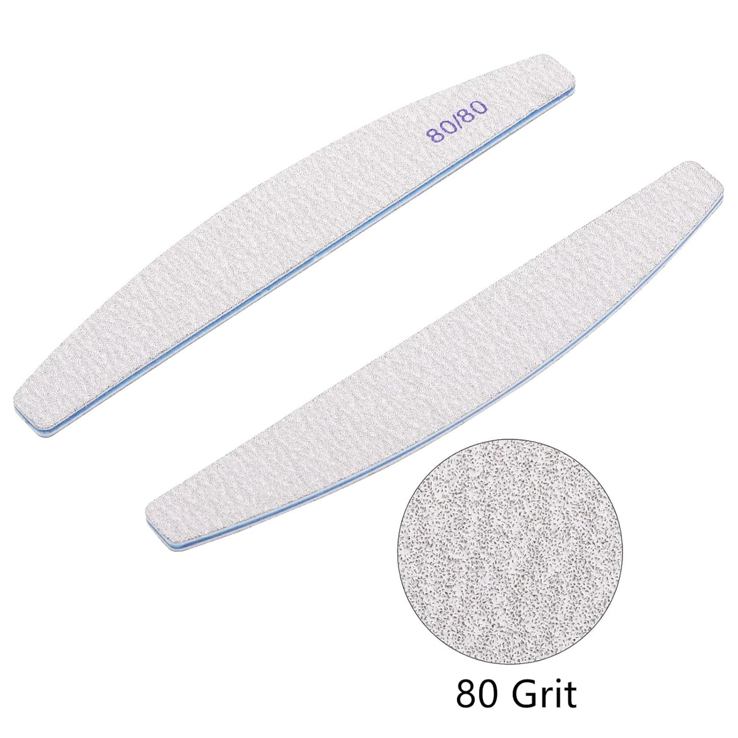 25 Count Coarse Nail Files 80/80 Grit, Reusable Rough Nail Files Double Sided Emery Boards for Acrylic Nails