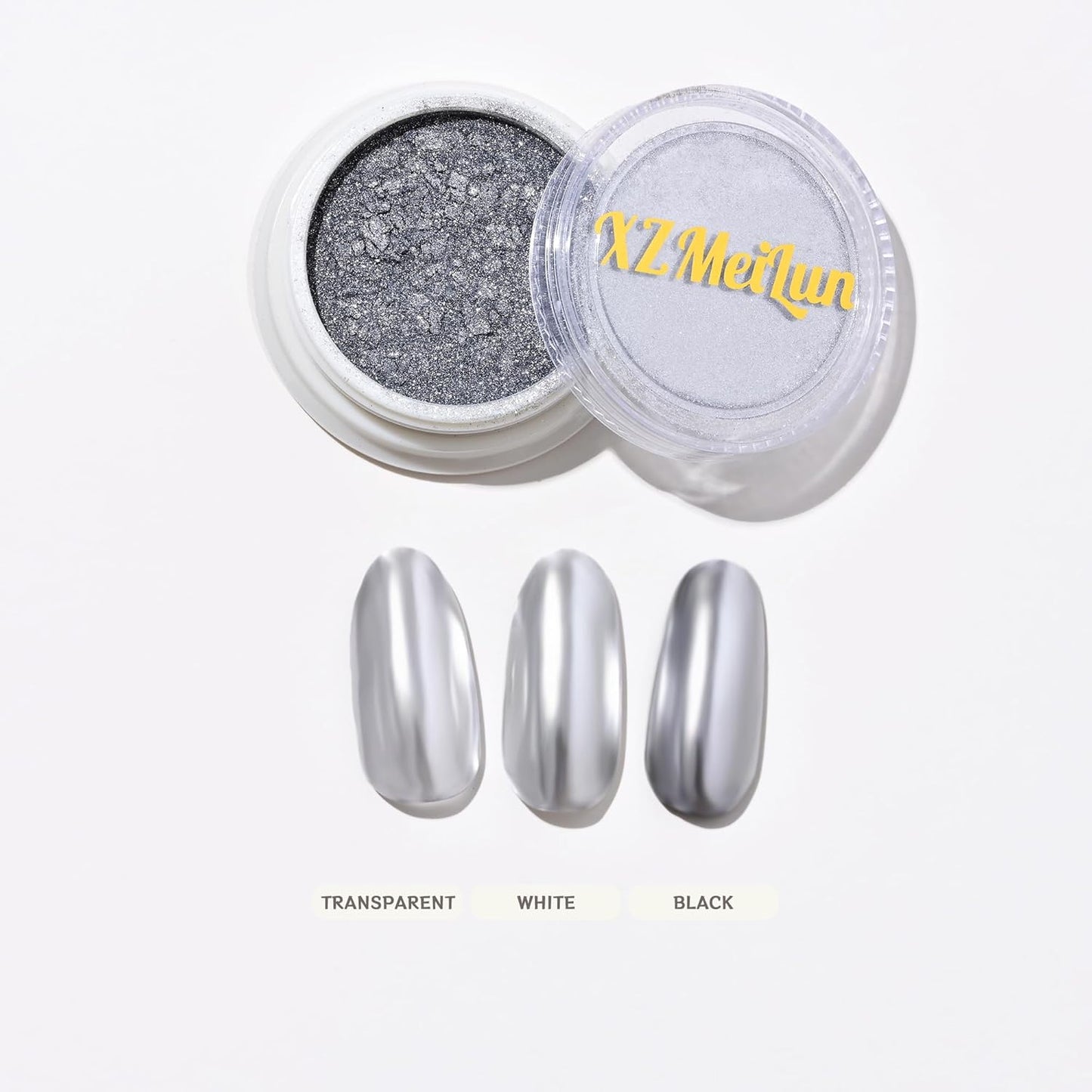 Silver Magic Mirror Chrome Nail Powder, Big-Capacity 1.5g Metallic Dust Holographic Effect Powder Pigment Glitter Manicure Kit, Nail Art, Can Mixed with Builder Gel Nail Polish for Use