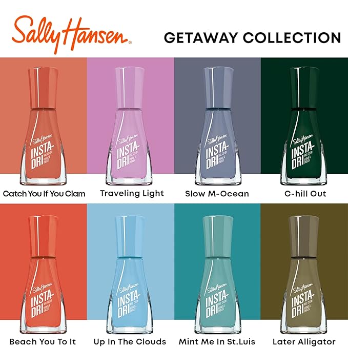 Sally Hansen Insta-Dri Nail Polish | Quick Dry, Long Lasting, Streak-Free Shine | Opaque, Glossy | 350 Catch Me If You Clam | Coral Peach Nail Color