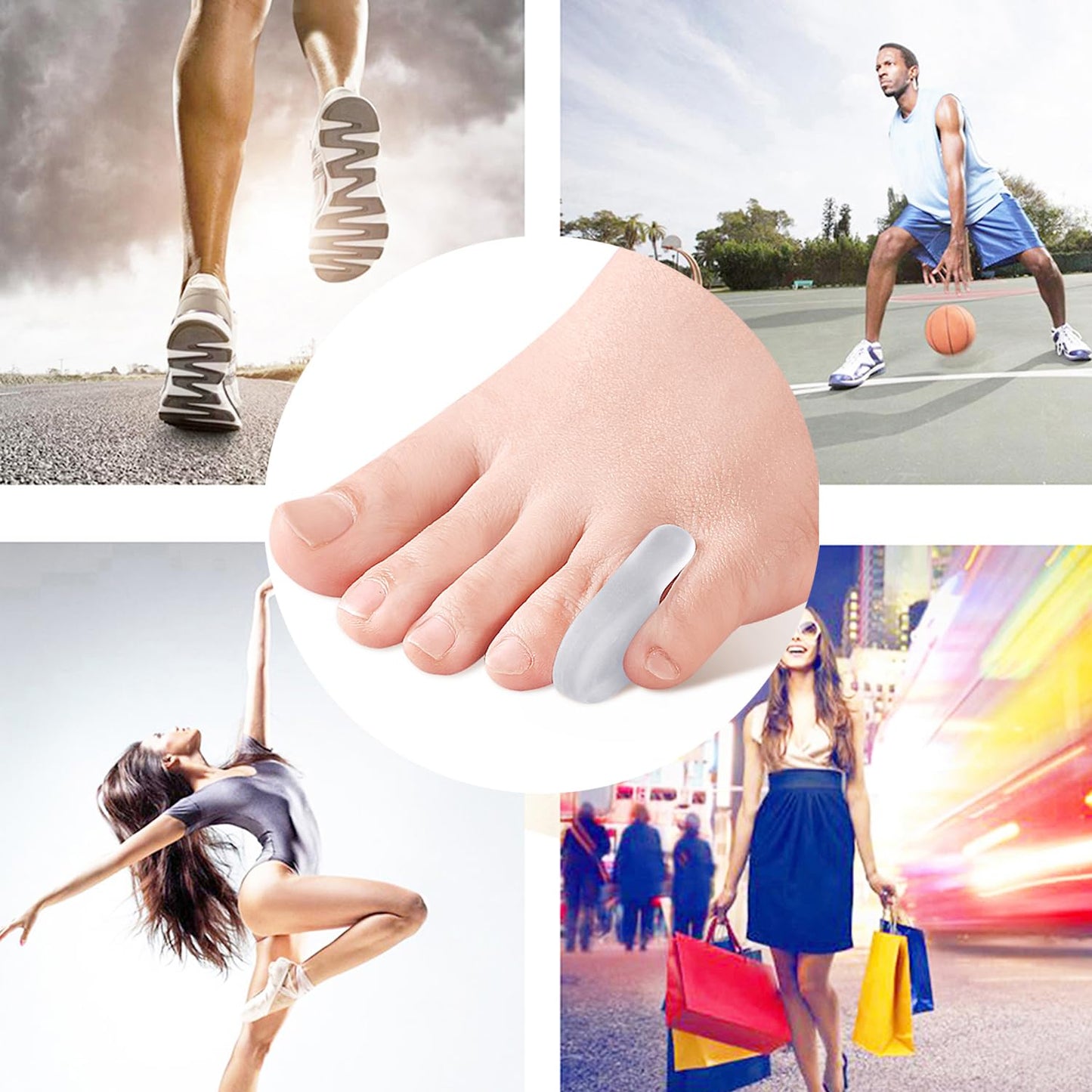 10 Pcs Pinky Toe Separator, Little Toe Straightener Bunion Corrector for Men Women Walking, Running, Overlapping, Bunion Corrector and Bunion Relief