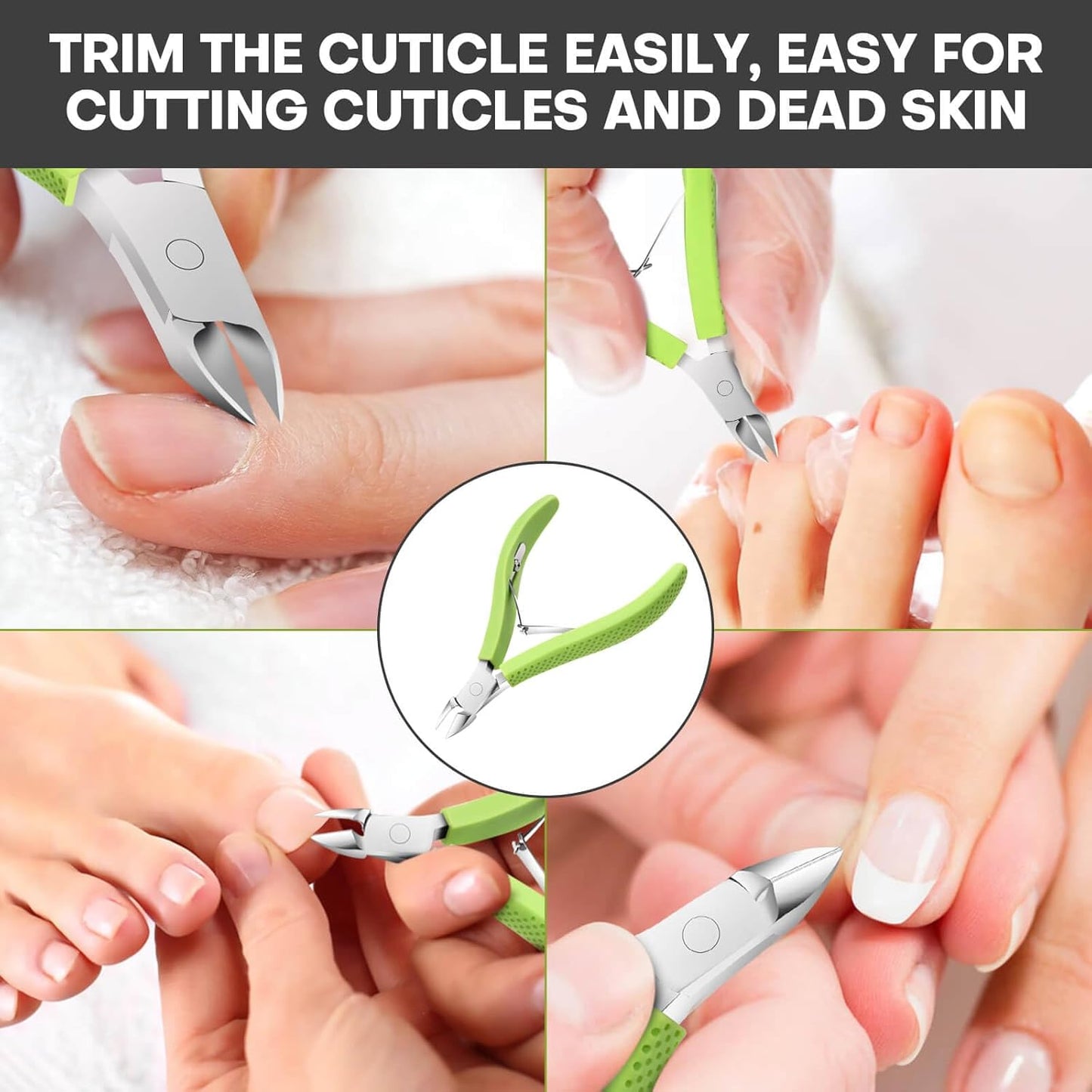Cuticle Trimmer, Professional Nail Cuticle Cutter, Stainless Steel Cuticle Remover Nippers with Non-Slip Silicone Handle, Manicure Tools for Nail Care，Cuticle Clipper for Nails Dead Skin.