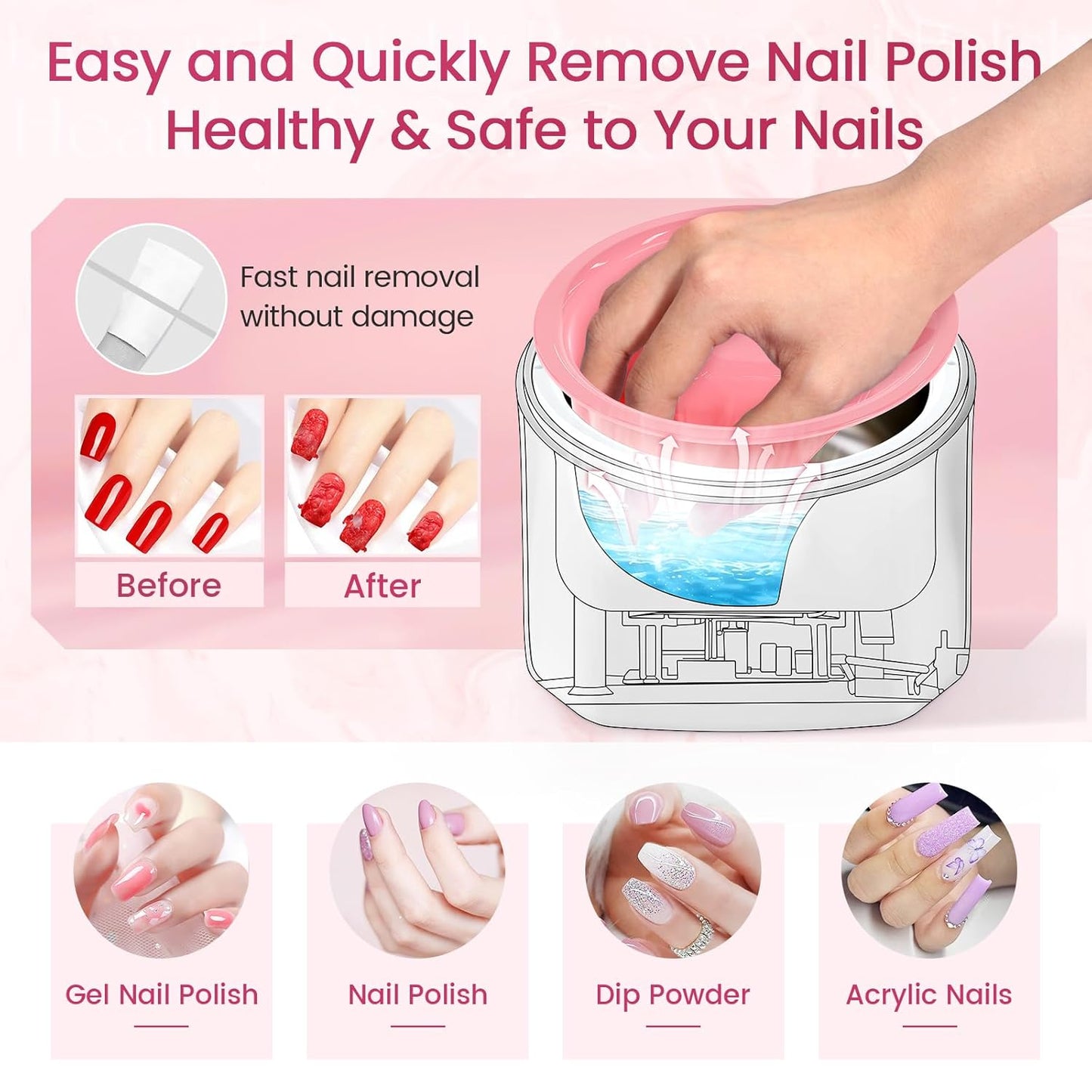 Yokilly Nail Soaking Bowl Heated: 50% Faster Nail Soak off Bowl for Women Nail Beginner - Electric Manicure Nail Bowl for Home Salon (White)