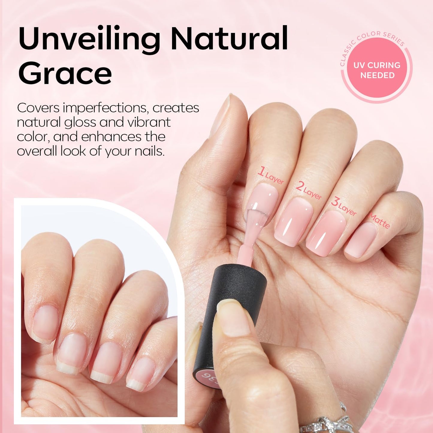 modelones Gel Nail Polish Set 2 Pcs 15ml French Manicure Kit White And Jelly Pink Gel Polish Soak Off UV LED Classic French Tip Gel Polish Natural Nail Art DIY Gift for Women