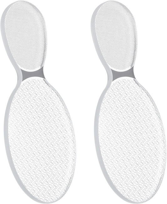 2 Pcs Glass Foot File Glass Nail File Set 8-Shaped Rough Smooth Side Callus Grinding Points Feet Files Foot Care Pedicure Tool Portable Feet Scrubber for Dead Skin Removal Cracking
