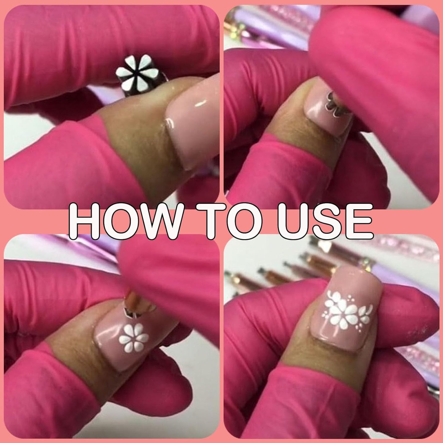 Nail Art Stamp Pen Set, Nail Art Stamp Stamps Pen –DIY Nail Art Tools, Butterfly & Rose Patterns Nail Stamping Tools for Creative DIY Home Manicures (15pcs)