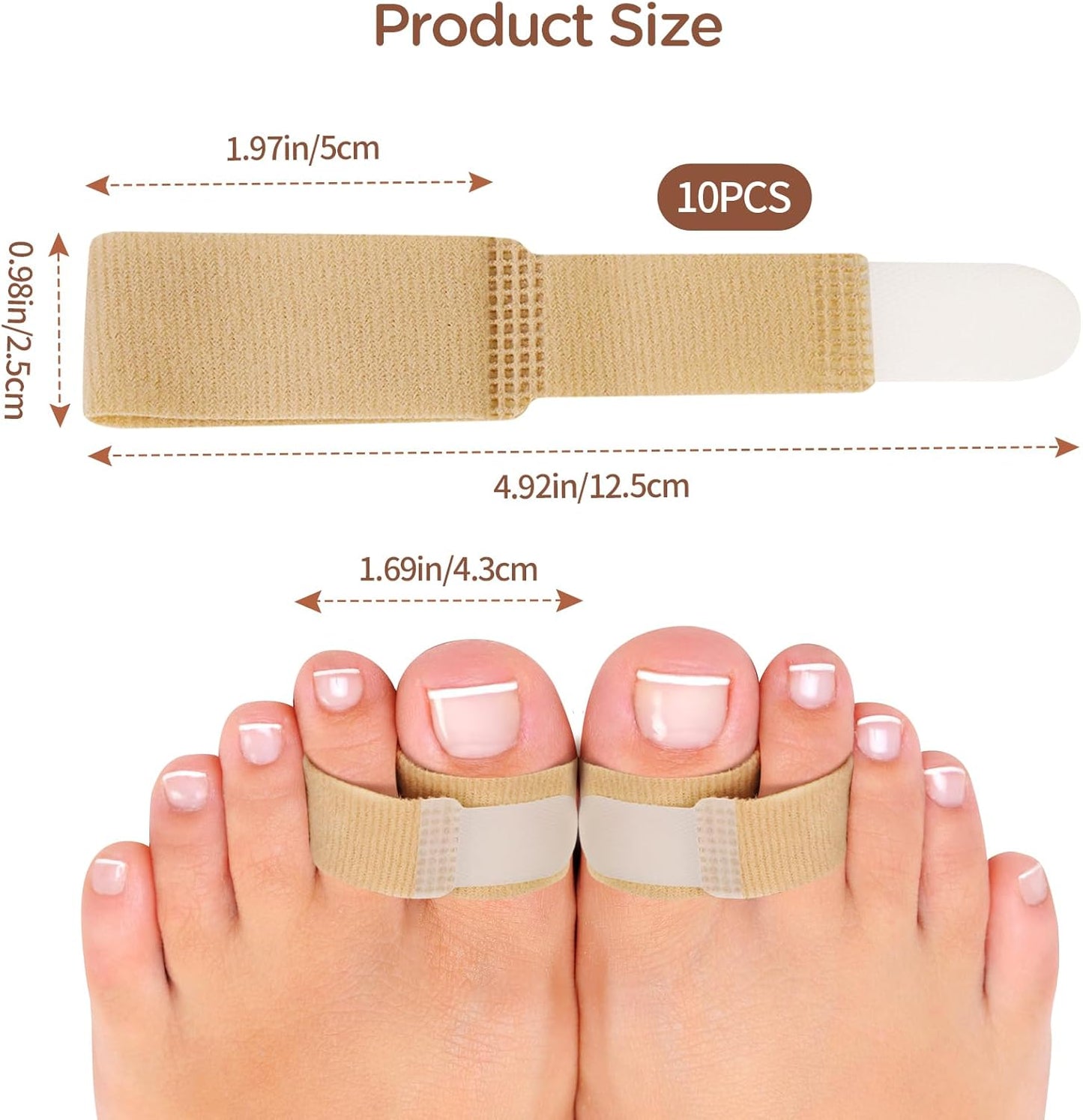 Adjustable Fabric Toe Wraps - Comfortable Toe Corrector Protectors for Bunion Relief and Foot Care