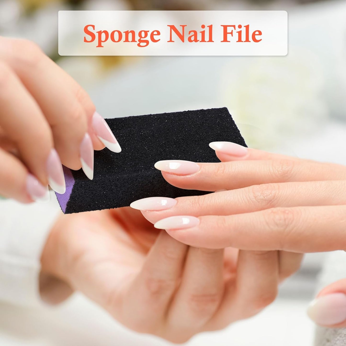 uxcell 4 Way Nail File, 2 Pcs Nail Buffer Sanding Block Manicure Art Tool Shiner Polisher for Women and Men, Sponge Nail Polishing Tool Kits for Professional Salon Home Use, Black Purple