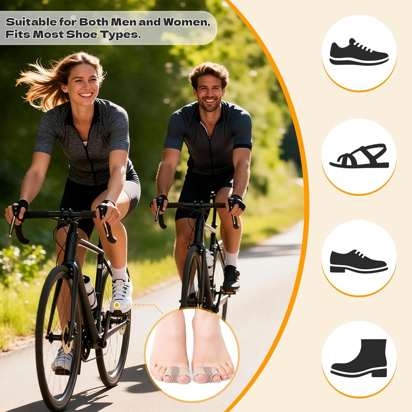 4 PCS Gel Bunion Toe Separators with 2 Loops for Overlapping Toes Gel Toe Spacers Bunion Corrector for Feet, Hammer Toe Straightene for Women Men