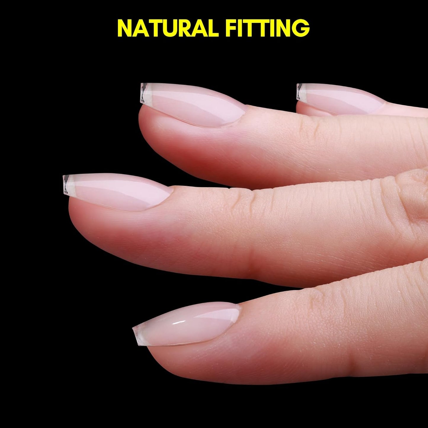 Makartt Extra Short Coffin Fake Nail Tips: 120pcs Full Cover Pre-shape Half Matte Clear Soft Gel Nail Tips French Press on Acrylic False Extension, 12 Sizes Salon Home DIY