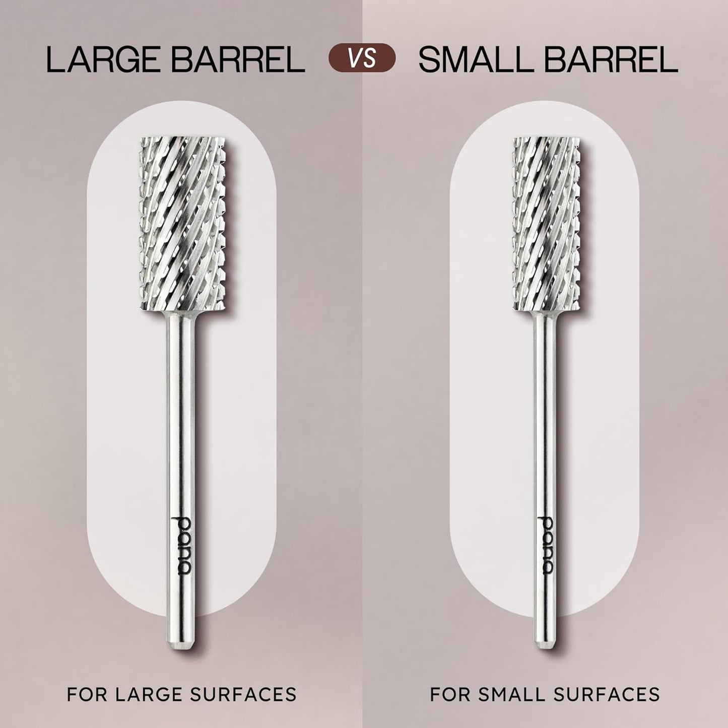 PANA 3/32" Large Barrel Flat Top Silver Carbide Nail Drill Bit for Manicure, Pedicure and Acrylics (Grit: 2X Extra Coarse - 2XC, 1pc)