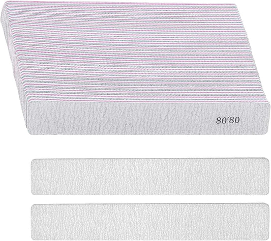 21 Pcs Nail File 80/80 Grit Nail Files,Gray Double Sided Emery Boards,Professional Nail Files for Natural and Acrylic Nails