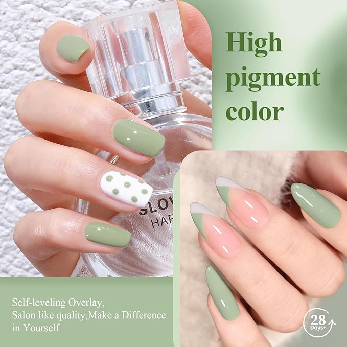 Eucalyptus Green/Sage Green Color Gel Nail Polish 15ml, Soak Off U V LED Nail Lamp Gel Polish Nail Art Manicure Salon DIY Home 0.51Oz Gift for Women