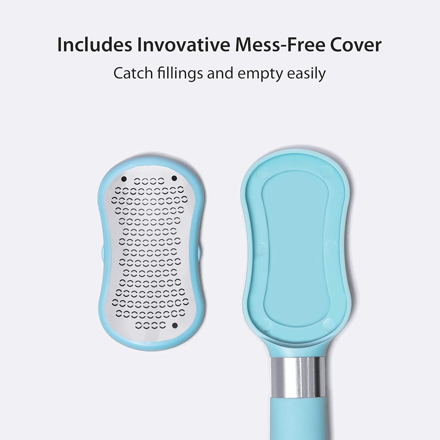 Premium Foot File – 2-in-1 Callus Remover for Feet with Dead Skin Storage – for Dry, Cracked Heels, Hard Skin – High-Grade Stainless Steel Foot Scraper - 1 Count