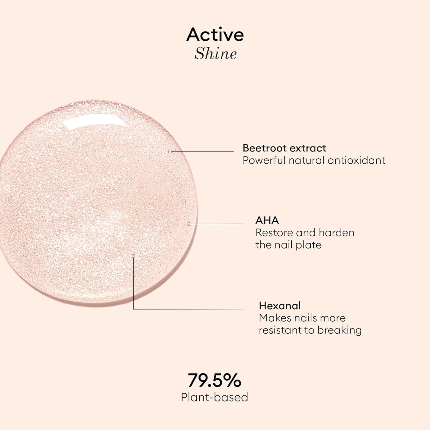 Manucurist Active Shine Illuminating & Care Nail Polish - Nail Concealer - No Lamp - Ultra-Shiny 2 in 1 Nude Gel Polish: Nail Strengthener and Growth, Highlighter & Care - Damaged Nails Repair