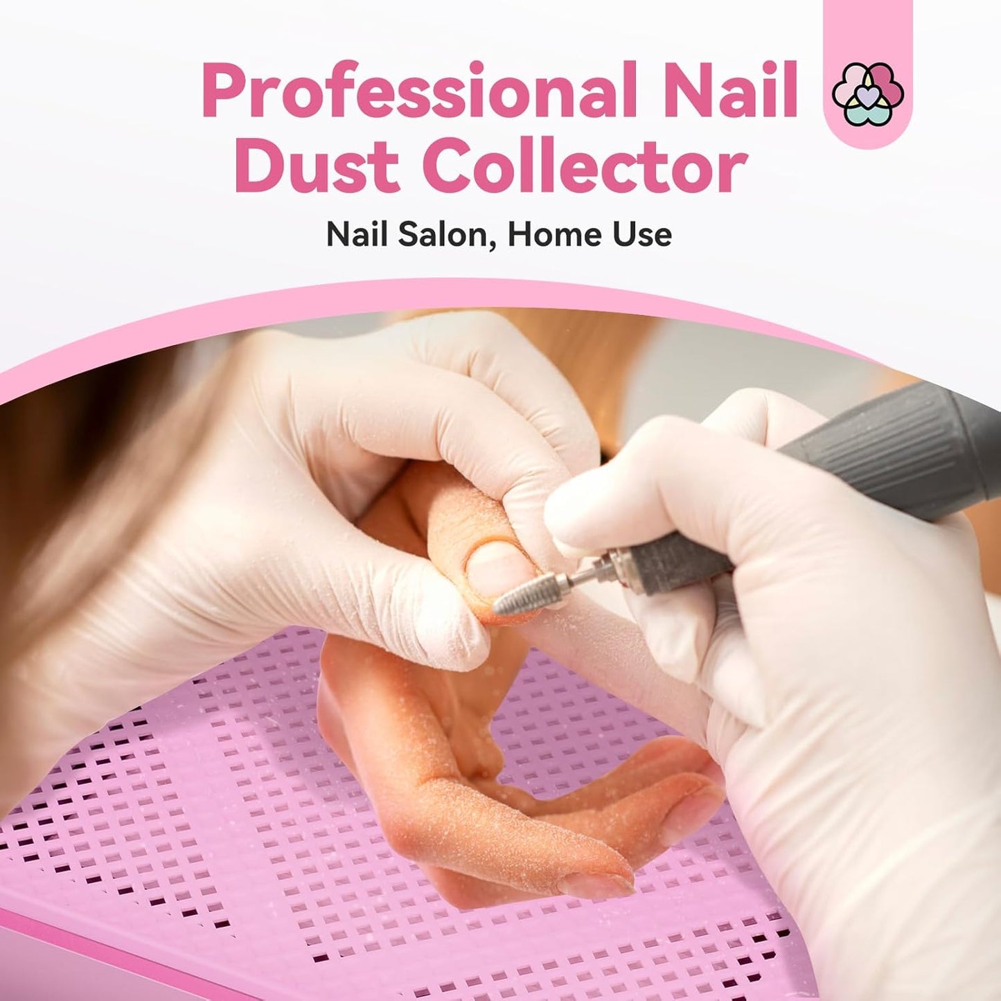 SAVILAND Nail Dust Collector, 60W Powerful Nail Vacuum Dust Collector Cleaner, Compact Dust CollectorTech with Dust Brush, Reusable Filter Manicure Tool for Acrylic Nail Gel Polishing,Salon & Home