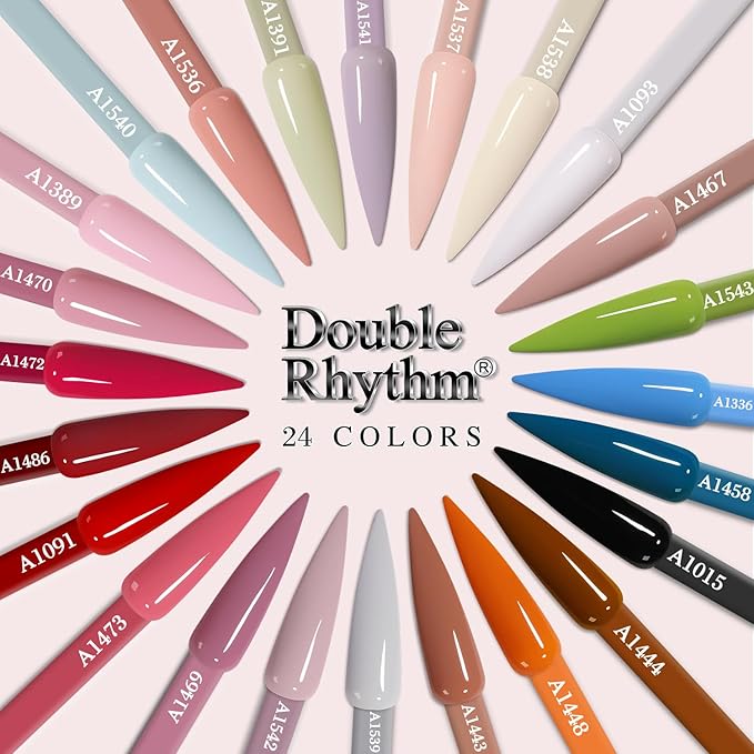 Double Rhythm 28Pcs 0.5Oz Gel Nail Polish Set Same Color Same Bottle Soak Off Gel Polish Kit Nail Art Manicure Salon DIY at Home for Women (White Pink Collection-T24-2)