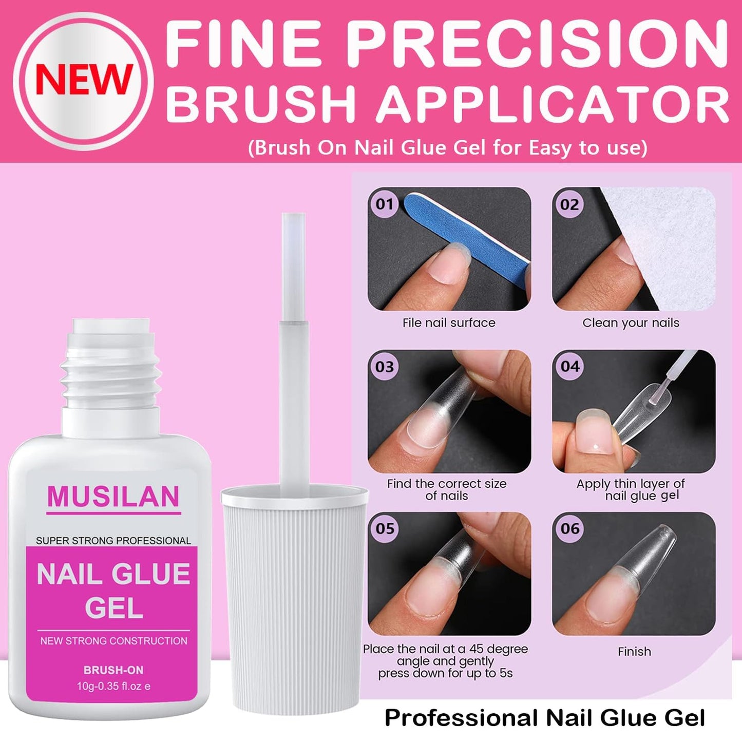 New Upgrade Nail Glue and Glue Remover Kit,Super Strong Nail Gel for Press On Acrylic Nails Tips and Quickly Nail Removes for Long Lasting Fake Acrylic Gel Kit