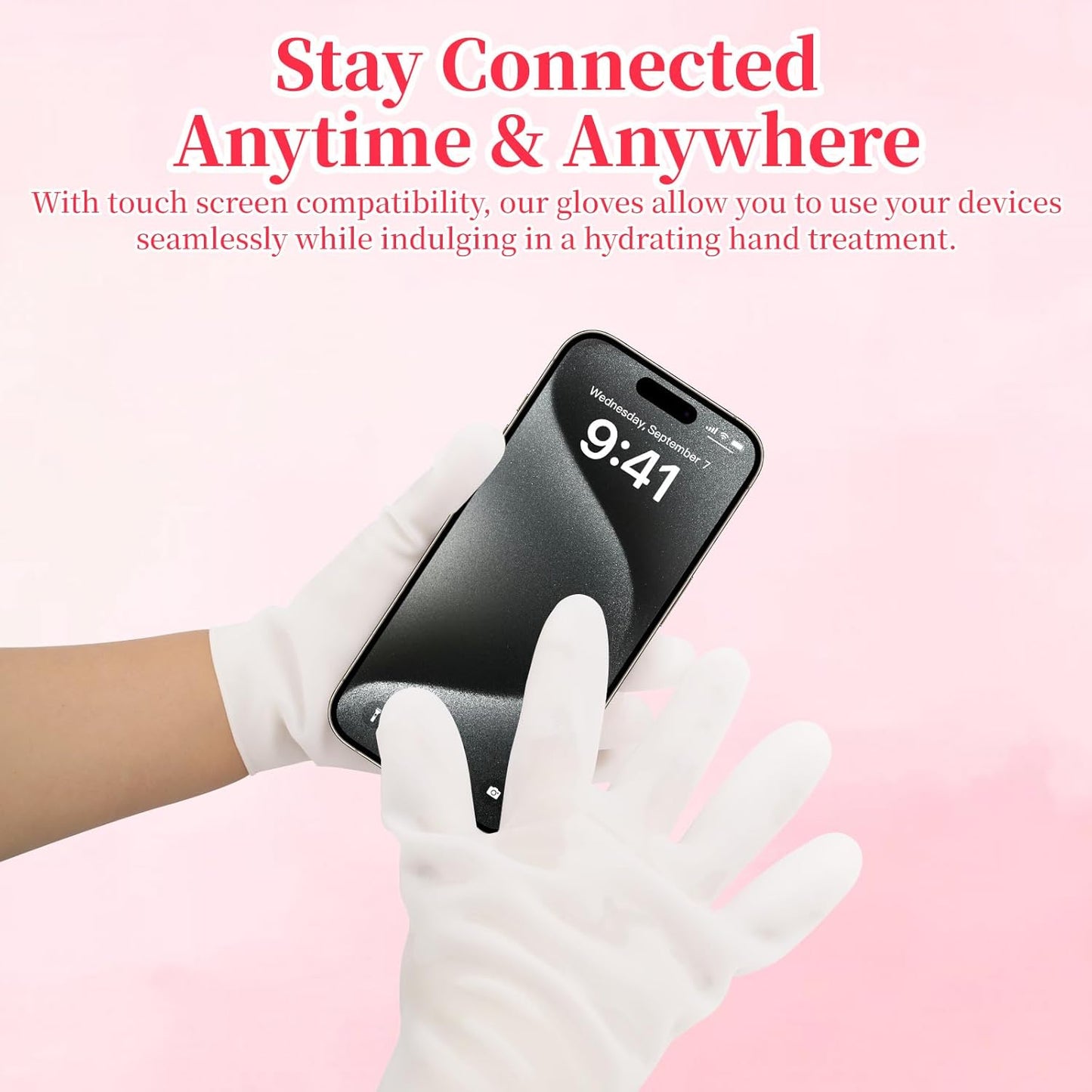 1Pair White Silicone Moisturizing Gloves, Hand Care Silicone Gloves for Repairing Dry Hand, Anti Slip Aloe Lotion Gloves, Reusable Hand Mask Moisturizing Glove Calluses