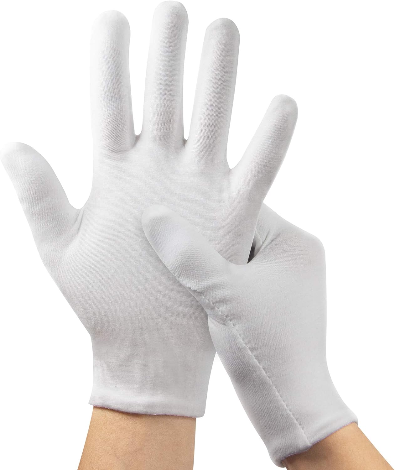 15Pairs (30Pcs) White Gloves for Men and Women, Washable SPA Moisturizing Cotton Gloves for Dry Hands Eczema Work Inspection Service Performance