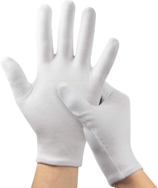 15Pairs (30Pcs) White Gloves for Men and Women, Washable SPA Moisturizing Cotton Gloves for Dry Hands Eczema Work Inspection Service Performance