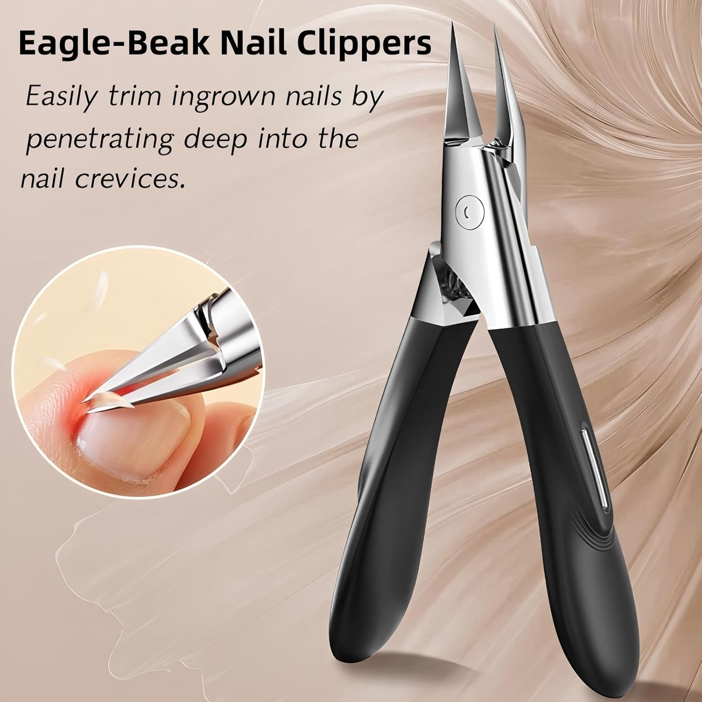 Manicure Set Professional Nail Clippers Pedicure Kit, 16 pcs Stainless Steel Nail Care Tools Grooming Kit with Storage Bag for Men Women Gift