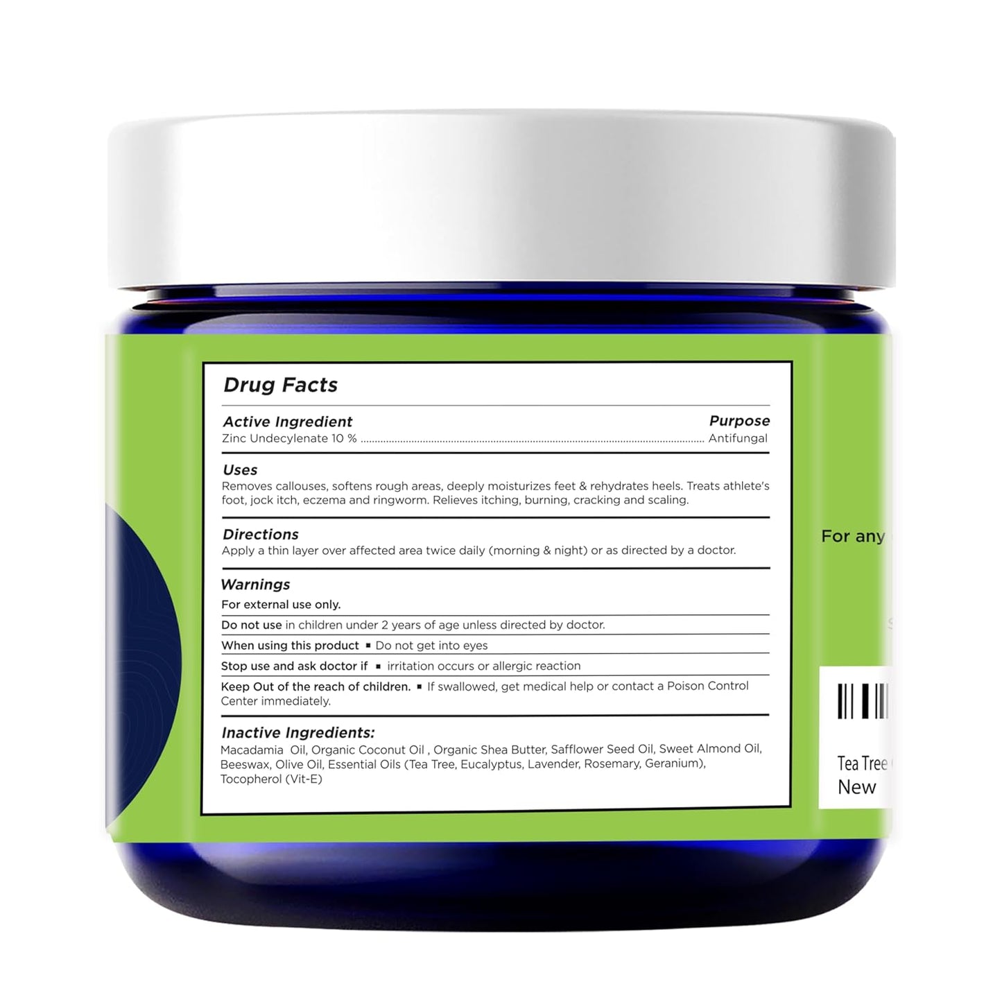FOOT CURE Tea Tree Oil Balm – Moisturizer for Dry Cracked Feet – Instantly Hydrates & Soothes Irritated Skin & Athlete's Foot – Best Foot Care for Women and Men (Pack of 2)