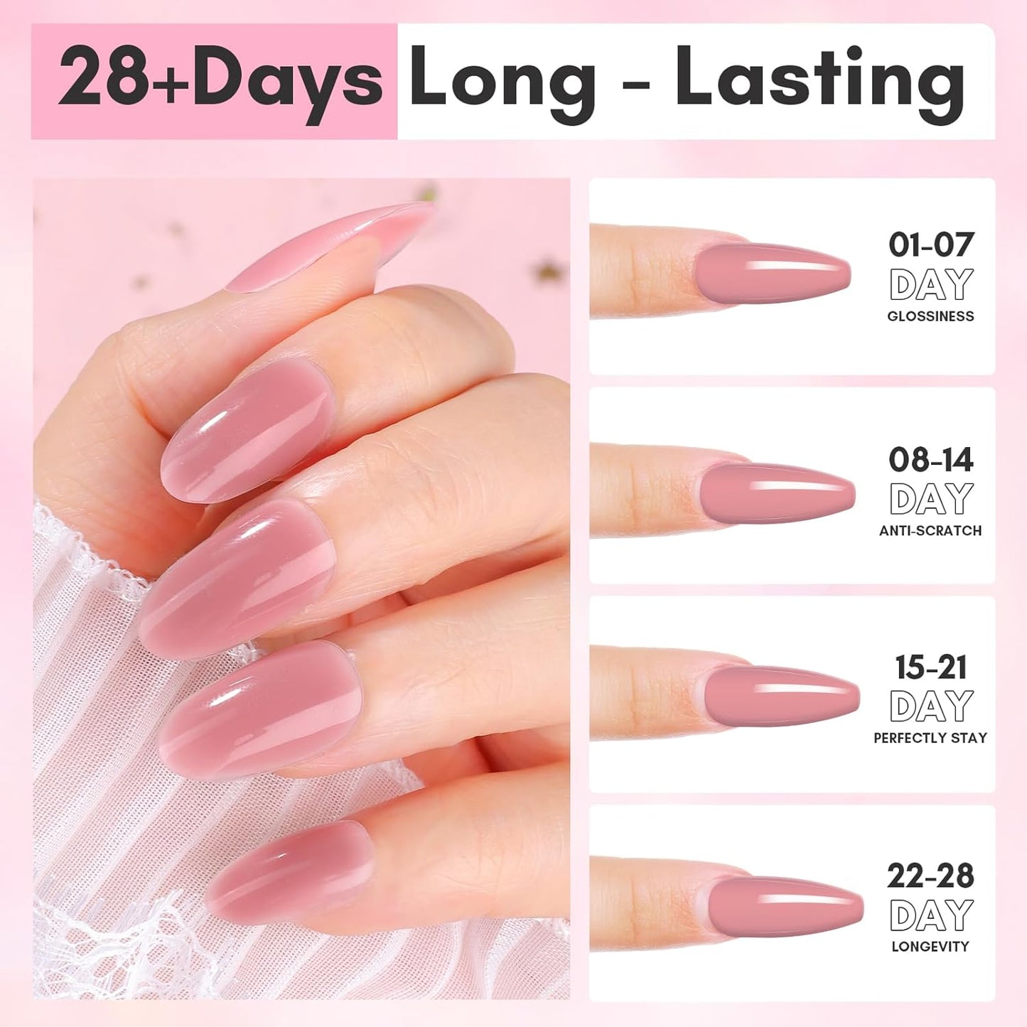 Makartt Poly Nail Gel Hema-Free 50ML Builder, Elegant Colored for Extension Strengthener 3D Diy,Resistent Hard Gel, Large Capacity Manicure Design Home Salon-Mauve Pink