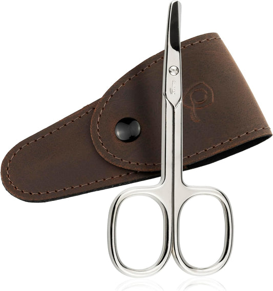 marQus Solingen Round-Tip Nail Scissors (curved) – Premium German Steel for Safe Manicures & Pedicures, Protective Case Included, Also Great for Babies