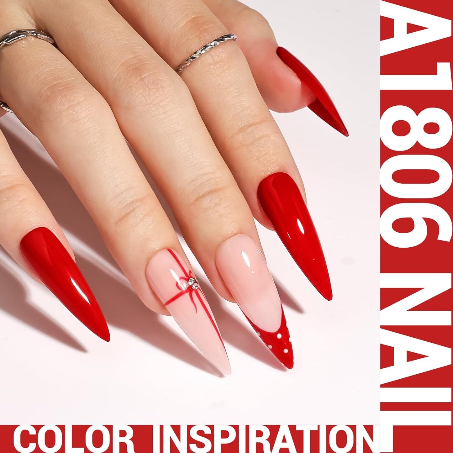 MelodySusie Thick Bright Red Gel Nail Polish,0.5fl oz Nails Soak Off UV LED Ruby Red Gel Polish Gift for Women Nail Art Manicure Salon DIY Nail Design Decoration at Home-A1806