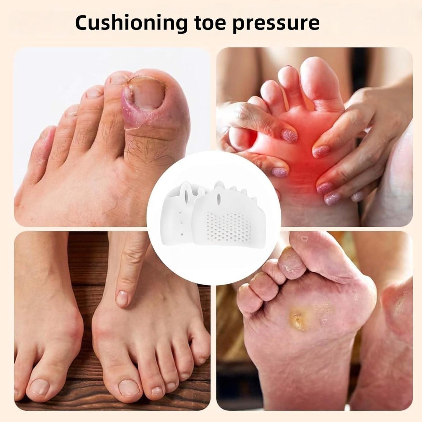 Silicone Toe Separator, Women's Toe Spacer, 2025 New Silicone Toe Spacer, Toe Separator for Overlapping Toes Foot Corrector, Toe Separator for Women and Men(Clear)