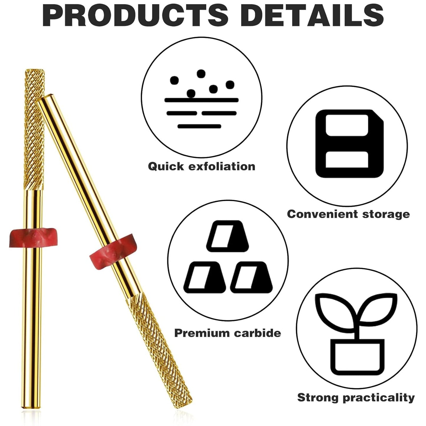 2Pcs Cleans Dead Nail Supplies, Carbide Drill Bits Remover Nail Drill Bits, Drill Bits Nail Tech Suitable for Nail Drill, Cuticle Bit for Electric Cuticle Drill Bits Nail File Nail Bits for Nails
