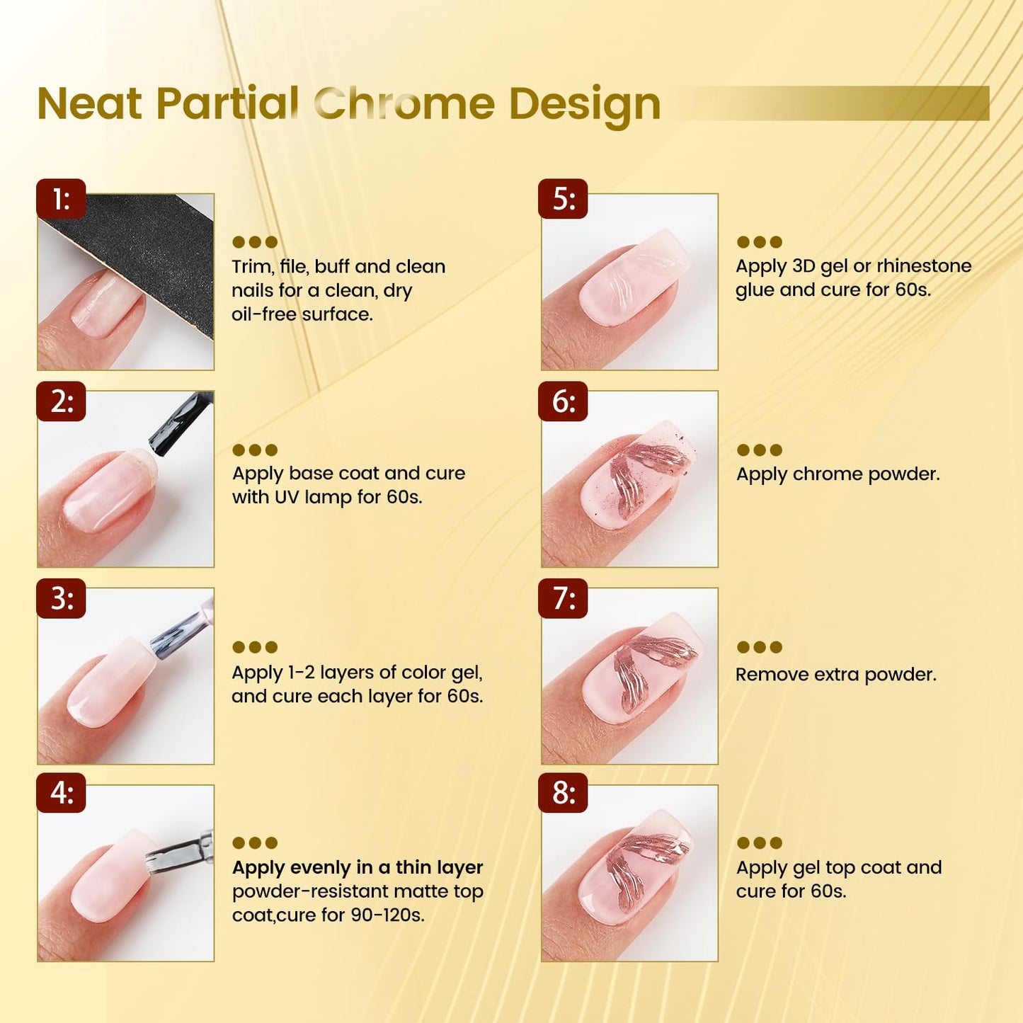 JODSONE Matte Gel Top Coat - 16.5ml Powder-Resistant No Wipe Gel Top Coat for Chrome Powder Nail Art, Smooth Matte Finish, U V Curing Required
