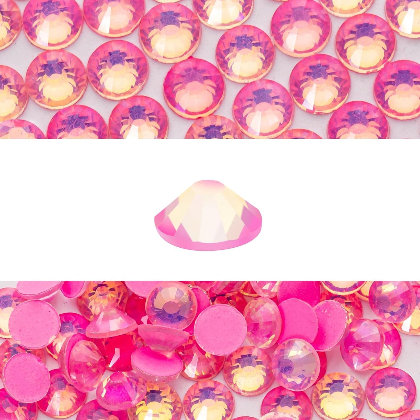 Novani 3000 Pieces Flatback Rhinestones Glass Round Gems F-Pink Crystals for Nail Art DIY Crafts Clothes Shoes,SS12,3.0-3.2mm