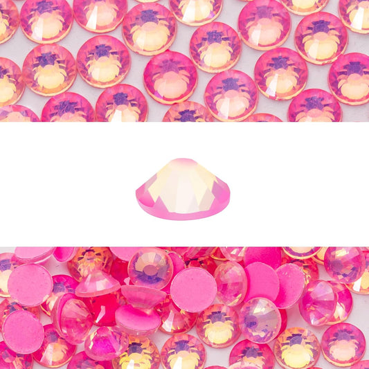 Novani 3000 Pieces Flatback Rhinestones Glass Round Gems F-Pink Crystals for Nail Art DIY Crafts Clothes Shoes,SS8,2.3-2.5mm