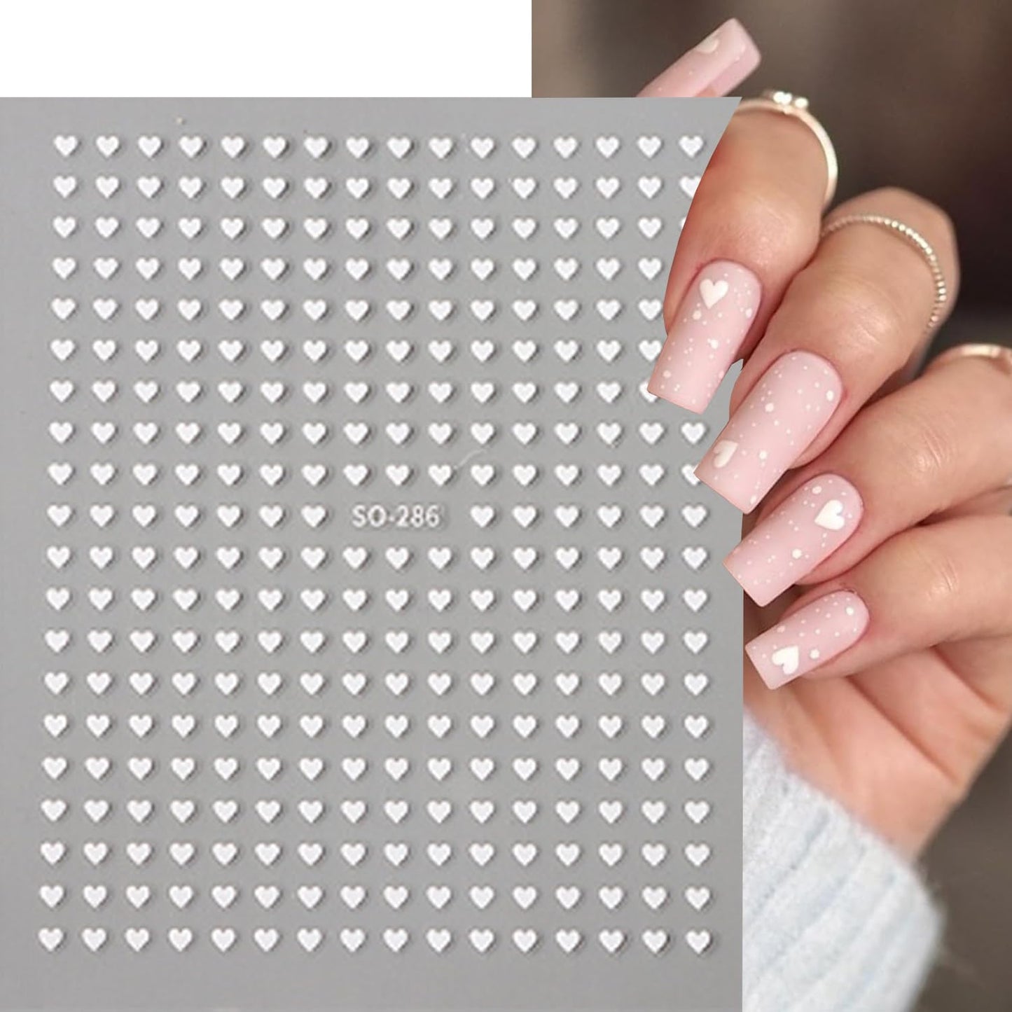 6PCS Mini Heart Nail Art Stickers 3D Self-Adhesive Sparkling Love Nail Art Decals Shinny Red Hearts Designs Nail Sticker for Valentine's Lovers Romantic Stickers DIY Manicure Decoration Accessories