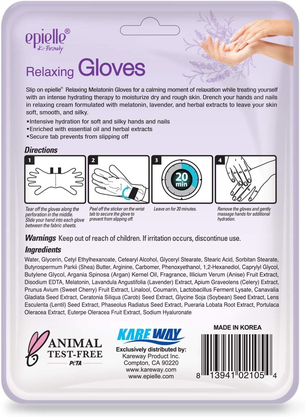 Epielle Relaxing Hand Mask 6 Pairs, Deep Moisturizing Gloves for Dry, Cracked Hands, Self Care Gifts for Women, Spa Kit, Stocking Stuffers, Thanksgiving Essentials