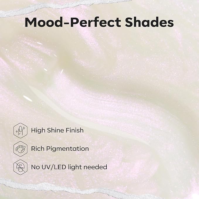modelones Pearl Nail Polish, 15 ml Quick Dry Chrome Nail Polish Holographic Iridescent Shimmer Long Last Toe Fingernail Polish Nail Art Manicure Gift for Women Girls 0.5 Fl Oz