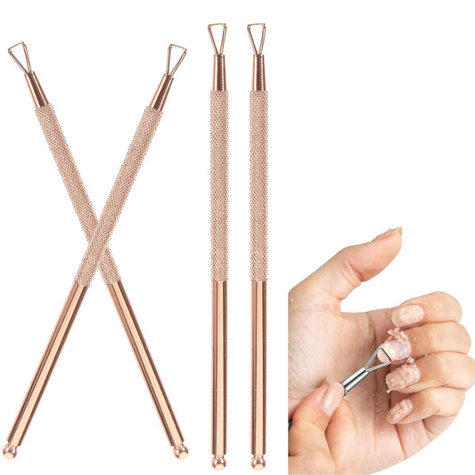 4 Pcs Stainless Steel Cuticle Pusher Gel Remover Tool Nail Art Gel Nails Gel Triangle Cuticle Pusher Polish Remover Tool Stainless Steel Nail Gel Remover Peeled Peeler Lip Gloss
