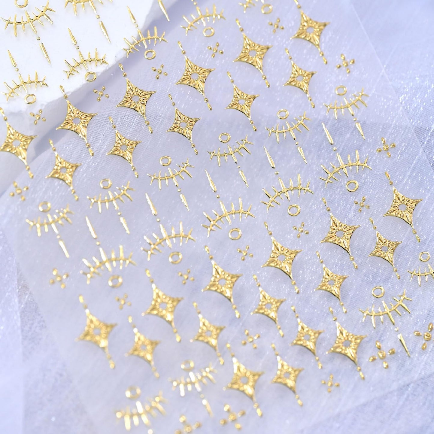 Gold Nail Stickers Star Nail Art Stickers 5D Embossed Nail Decals Gold Star Snake Design Nail Supplies for Women DIY Nail Art