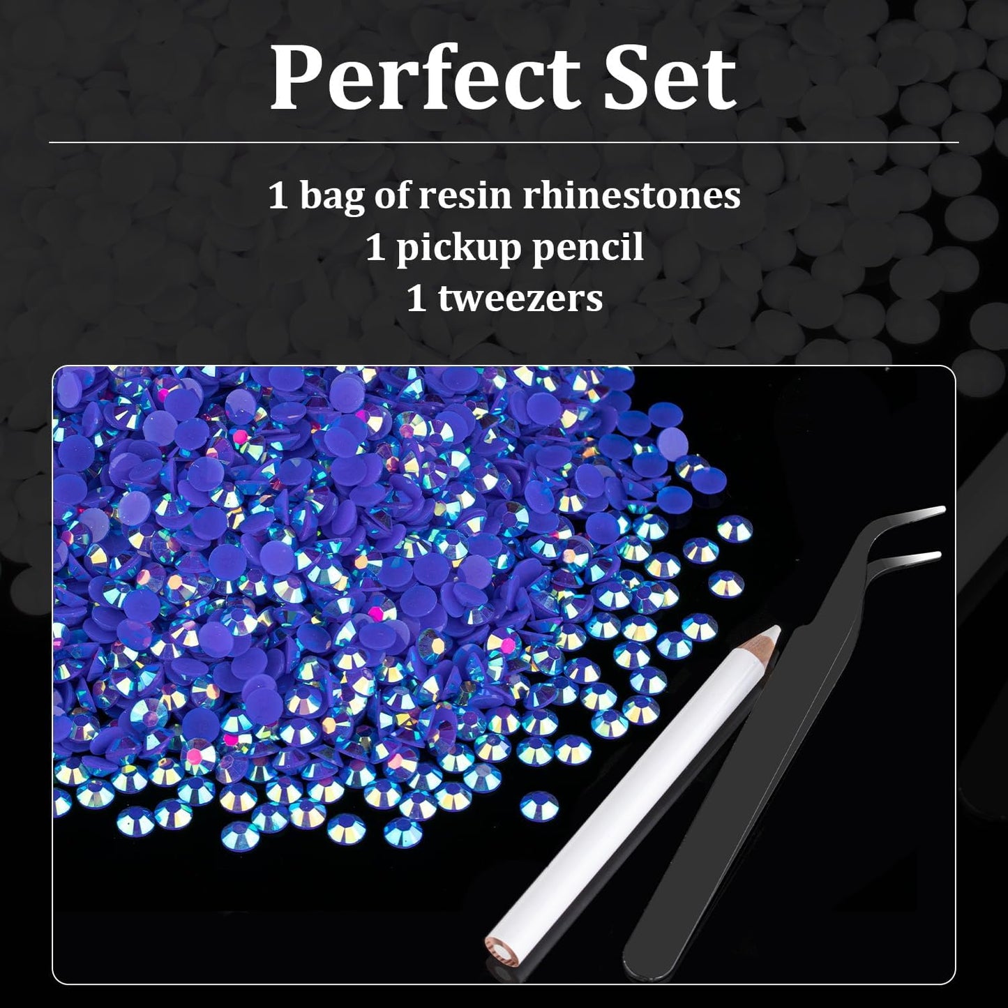 15000pcs 2mm Resin Rhinestones Bulk, Dark Blue AB Flatback Round Jelly Rhinestones Bedazzling Non Hotfix Crystal Gems Large Quantity Wholesale for DIY Crafts Clothes Tumblers Face Makeup Manicure