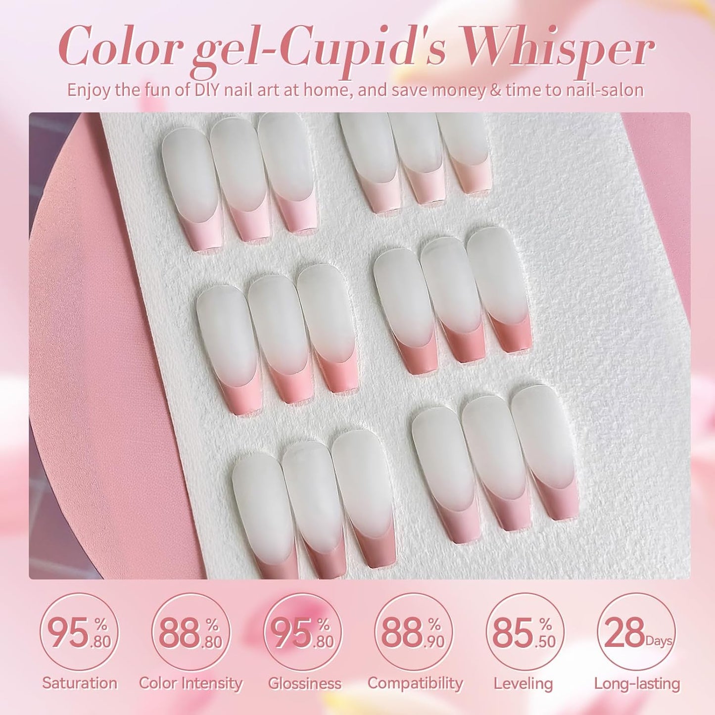 BORN PRETTY Pink Gel Nail Polish 6 Colors,Soft Nude Pink Valentine's Day Gift Nail Art Manicure DIY Salon Home